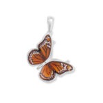 amber monarch butterfly pendant