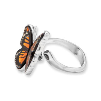 Handcrafted Baltic Amber Monarch Butterfly Ring