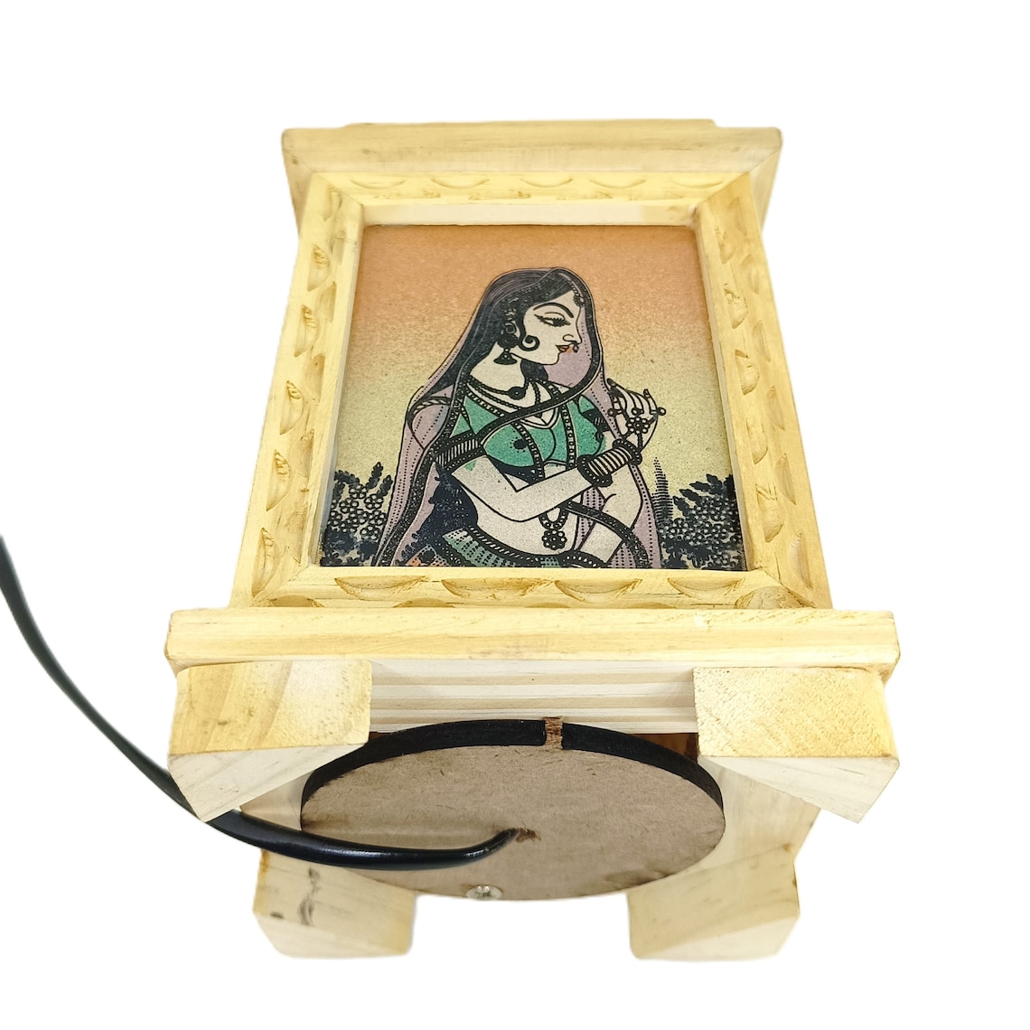 Handcrafted Multicolor Wooden Hut Shape Lamp - Unique Indian Artisan Design Handcrafted Multicolor Wooden Hut Shape Lamp - Unique Indian Artisan Design